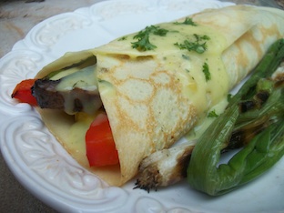 grilled vegetables in a crepe