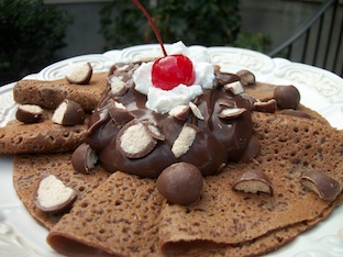 chocolate malt crepes