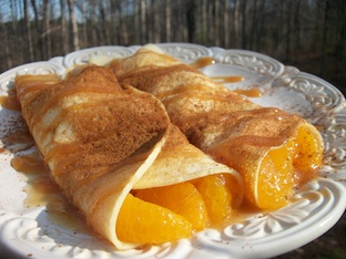 Tangerine Crepes with Cinnamon