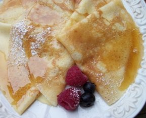 swirling batter on a pan