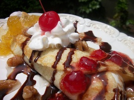 banana split in crepe