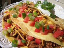 ground beef taco crepes