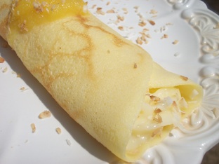 crepe filled with coconut cream