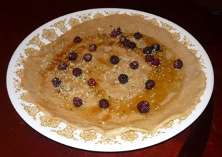 Gluten-Free Crepes with Wild Blackberries