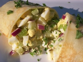 egg salad recipe in a crepe