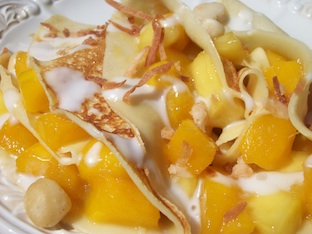 mango dessert crepes