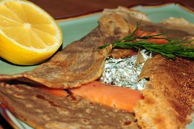 Smoked Salmon Galette (buckwheat crepe)